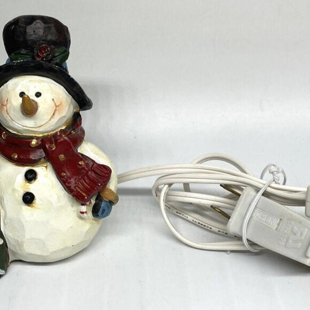 Snowman Night Light Silicone Flicker Bulb Christmas Holiday Winter Decor Vintage
